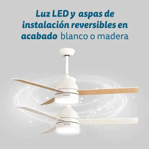 Grunkel SKYECO-42 ventilador Blanco, Madera