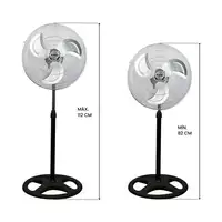 Ventilador de Pie 18\ 45cm 75W 3 Velocidades Industrial Negro O91