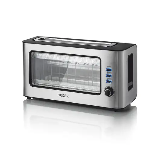 Haeger TO-100.014A tostadora 6 2 rebanada(s) 1000 W Negro, Acero inoxidable