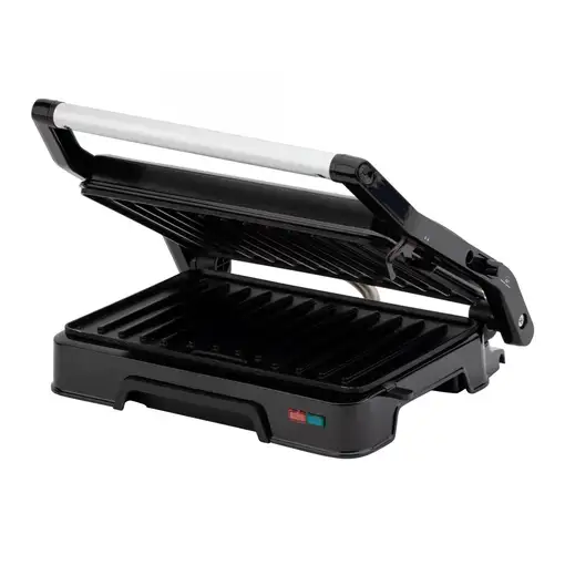 Parrilla eléctrica grill JATA JEGR1124 con placas rayadas (23 x 14,5 cm). 1000 W