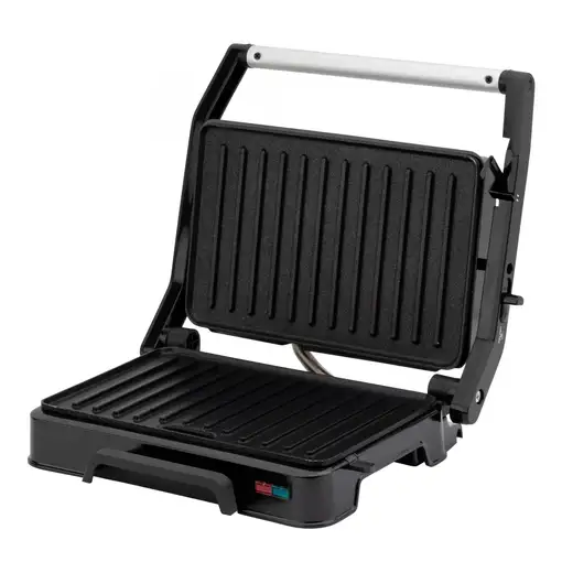 Parrilla eléctrica grill JATA JEGR1124 con placas rayadas (23 x 14,5 cm). 1000 W