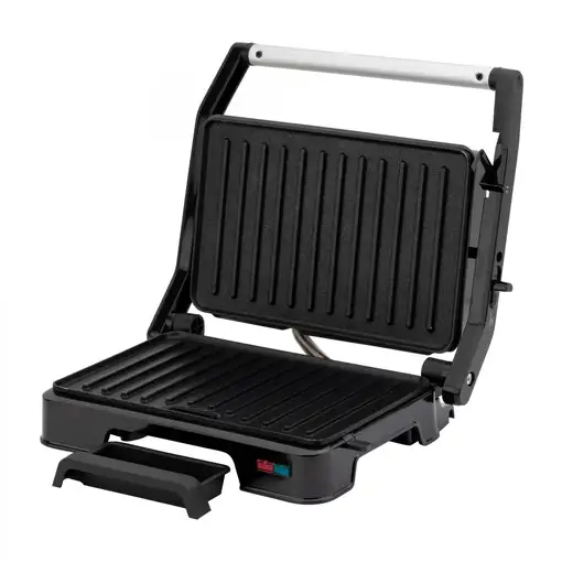 Parrilla eléctrica grill JATA JEGR1124 con placas rayadas (23 x 14,5 cm). 1000 W