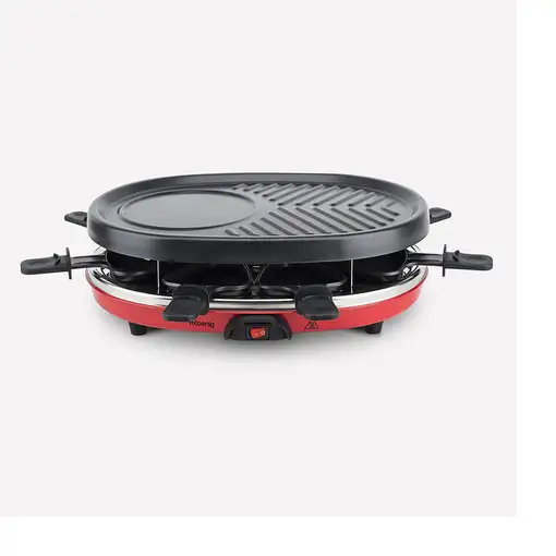 H.Koenig RP412 parrilla de interior 8 personas(s) 900 W Negro, Gris, Rojo