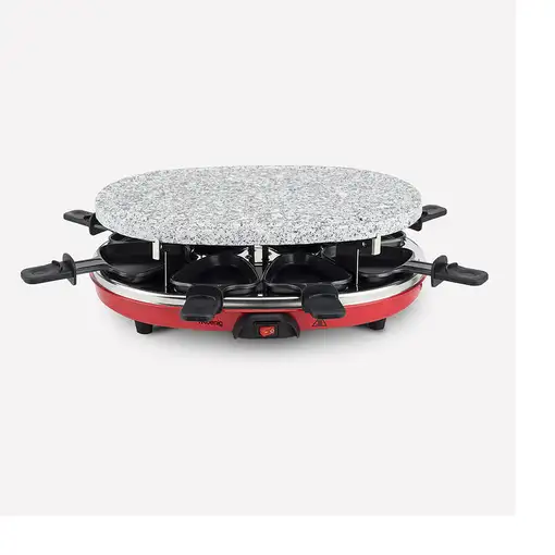 H.Koenig RP412 parrilla de interior 8 personas(s) 900 W Negro, Gris, Rojo