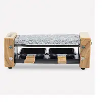 H.Koenig WOD2 parrilla de interior 2 personas(s) 350 W Negro, Gris, Blanco, Madera