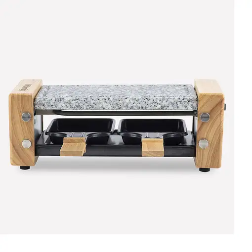 H.Koenig WOD2 parrilla de interior 2 personas(s) 350 W Negro, Gris, Blanco, Madera