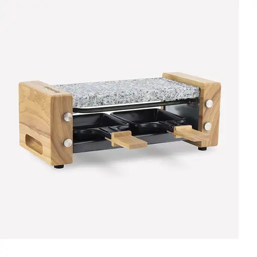 H.Koenig WOD2 parrilla de interior 2 personas(s) 350 W Negro, Gris, Blanco, Madera