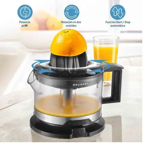 Exprimidor de cítricos XP-545NG negro, capacidad de hasta 500ml, 40W GRUNKEL