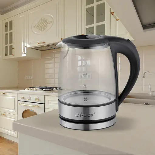 Feel Maestro MR062 tetera eléctrica 1,2 L 1630 W Negro, Transparente