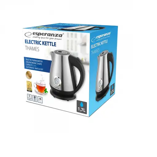 Esperanza EKK029 tetera eléctrica 1,7 L 2200 W Negro, Acero