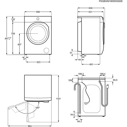 Electrolux EW6F5943FB lavadora Carga frontal 9 kg 1400 RPM Blanco