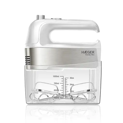 Haeger BL-3HW.015A batidora Batidora de mano 300 W Acero inoxidable, Blanco
