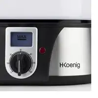 H.Koenig VAP12 vaporizador 3 cesta(s) Encimera 1000 W Negro, Acero inoxidable