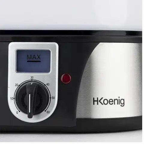 H.Koenig VAP12 vaporizador 3 cesta(s) Encimera 1000 W Negro, Acero inoxidable