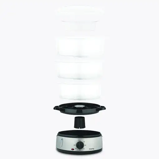 H.Koenig VAP10 vaporizador 3 cesta(s) Independiente 800 W Negro, Acero inoxidable