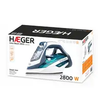 Haeger Ultra Steam 2800 Plancha vapor-seco Suela de cerámica 2800 W Azul, Blanco