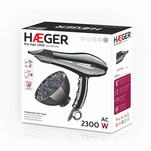 Haeger Pro Hair secador 2300 W Negro