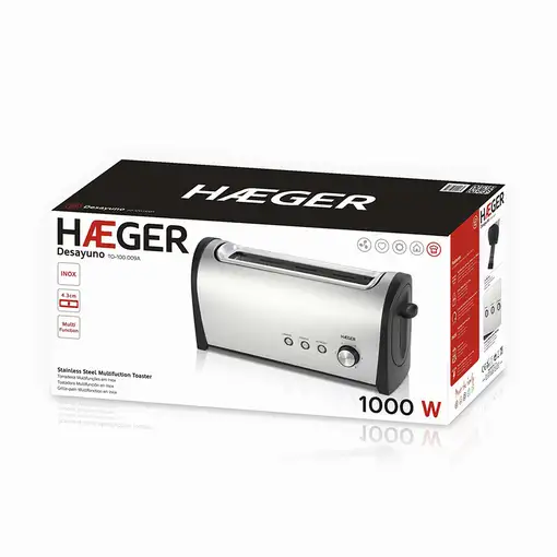 Haeger Desayuno 6 2 rebanada(s) 1000 W Negro, Acero inoxidable