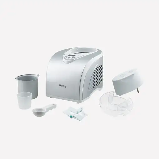 H.Koenig HF180 máquina para helados Heladera tradicional 1,5 L 135 W Plata, Blanco