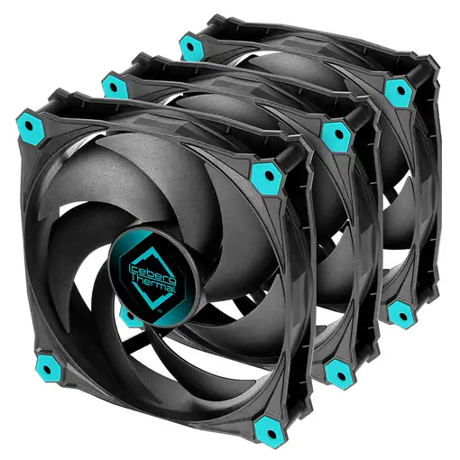 Iceberg Thermal IceGALE Silent Carcasa del ordenador Ventilador 12 cm Negro 3 piez