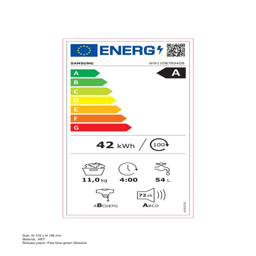 Samsung Lavadora 11kg Negra AI Ecobubble™ , Clasificación Energética A WW11DB7B94G