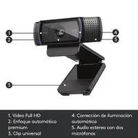 Logitech 960-001055 cámara web 3 MP 1920 x 1080 Pixeles USB 2.0 Negro