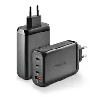 Cargador GAN de pared ultrarápido de 140W con 4 puertos: 3 USB-C 1 USB-A, NGS