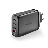 Cargador GAN de pared ultrarápido de 140W con 4 puertos: 3 USB-C 1 USB-A, NGS