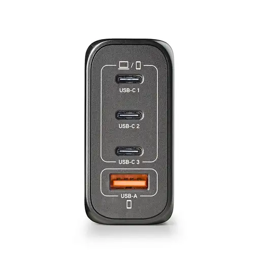 Cargador GAN de pared ultrarápido de 140W con 4 puertos: 3 USB-C 1 USB-A, NGS