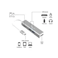 Equip Adaptador multifunción USB-C 5 en 1, HDMI , USB 3.2 Gen 1 , TF/Micro SD