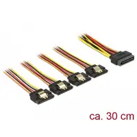 DeLOCK 60157 cable de SATA 0,3 m SATA de 15 pines 4 x SATA de 15 pines Multicolor