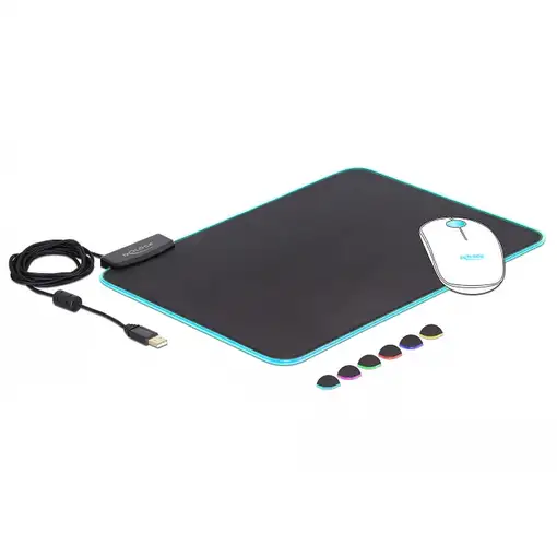 DeLOCK 12554 alfombrilla para ratón Alfombrilla de ratón para juegos Negro