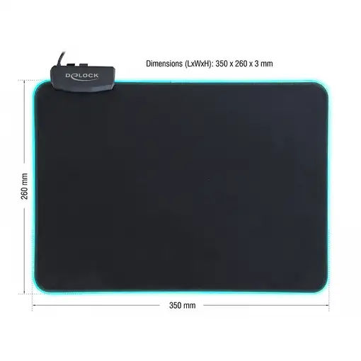 DeLOCK 12554 alfombrilla para ratón Alfombrilla de ratón para juegos Negro