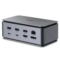 Lindy 43372 base para portátil y replicador de puertos Acoplamiento USB4 Antracita