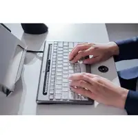 BakkerElkhuizen S-board 840 teclado Oficina USB QWERTZ Alemán Gris claro, Blanco