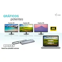 i-tec USB-C Metal Ergonomic 3x 4K Display Docking Station with Power Delivery 100