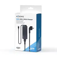 AISENS Cargador 65W PD3.0 1XUSB-C 1.8M, Negro