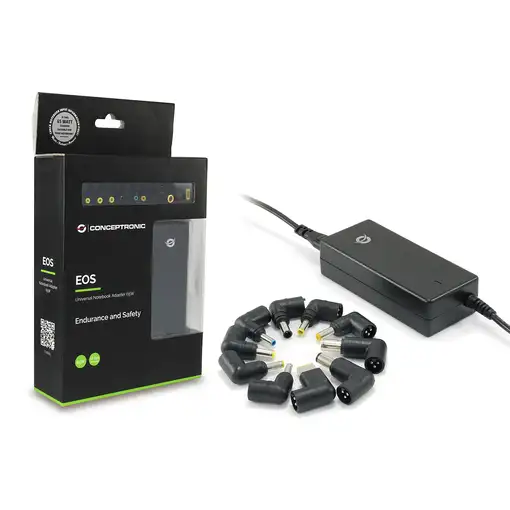 Conceptronic CNB65 adaptador e inversor de corriente Interior 65 W Negro