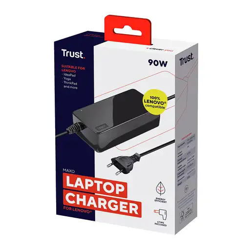 Trust 23394 adaptador e inversor de corriente Interior 90 W Negro