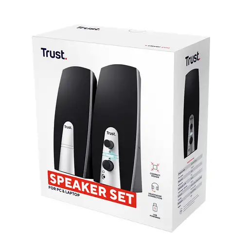 Trust 24660 conjunto de altavoces 5 W PC/ordenador portátil Negro, Metálico 2.0 ca