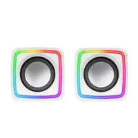 Mars Gaming MSCUBEW Blanco, Altavoces Gaming RGB Compactos, Procesador Sonido DSP