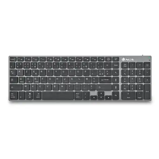 NGS FORTUNE-BT, AZERTY, FR teclado Universal Bluetooth Francés Negro, Plata