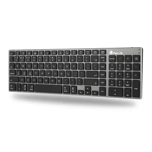 NGS FORTUNE-BT, AZERTY, FR teclado Universal Bluetooth Francés Negro, Plata