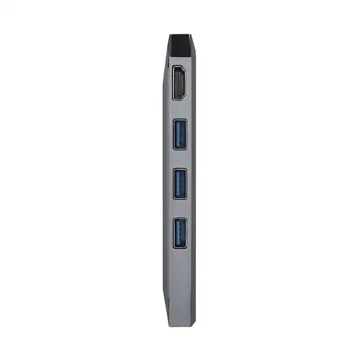 AISENS USB-C dock 8 en 1, USB-C a 1xHDMI, 1xRJ45, 3xUSB, 1xPD, 1xSD, 1xMicroSD, Gr
