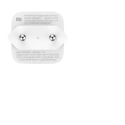 Xiaomi Mi 65W Fast Charger with GaN Tech Universal Blanco Corriente alterna Interi