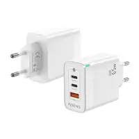 AISENS Cargador Gan 65W, 2xUSB-C PD3.0 QC4.0, 1xUSB-A QC3.0, Blanco