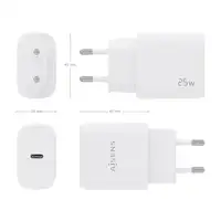 AISENS Cargador USB-C PD3.0 1 Puerto 1xUSB-C 25W, Blanco