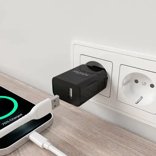 AISENS Cargador USB 10W alta eficiencia, 5V/2A, Negro