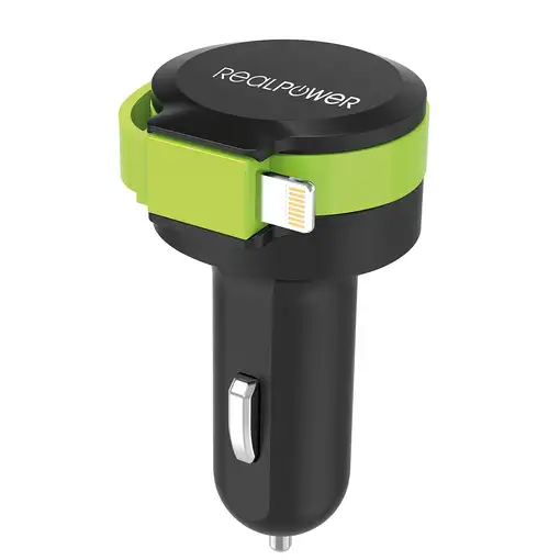 RealPower 257637 cargador de dispositivo móvil Universal Negro, Verde Encendedor d