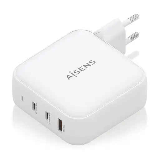 AISENS Cargador GaN 140W, 2xUSB-C PD3.1 QC4.0, 1xUSB-A QC3.0, Blanco